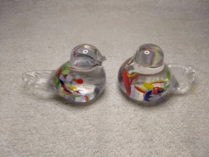2 IHG Glass Birds Made in Waterford Ireland Clear Art Glass Confetti, Gift! - Picture 1 of 7