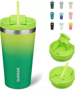 18Oz Tumbler with Lid and Straw Stainless Steel Travel Coffee Mug Insulated Tumb - Picture 1 of 12