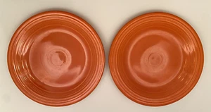 Vintage Fiesta Ware red (orange) Original 9.5” Dinner Plates MCM Set Of 2 - Picture 1 of 2
