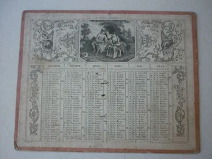 CALENDRIER  / 1850 /  LA COLLATION CHAMPETRE /  LE REPOS AU BOIS  21 X 26,5 CM   - Imagen 1 de 5