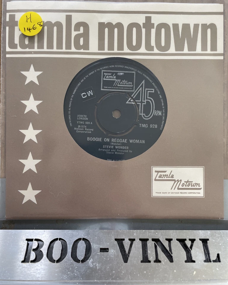 Stevie Wonder - Boogie On Reggae Woman (7" single) TMG 928 Ex Con Foto 1 de 4