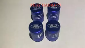 4x BLUE FORD Tire Valve Stem Caps For Car, Truck Universal Fitting FREE SHIP - Picture 1 of 3