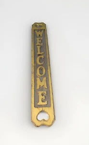 Antique Aged Wood Welcome Sign Raised Letters And Border Hanging 33”x5" - Picture 1 of 22
