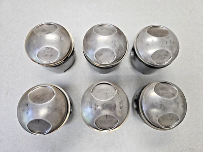 JUEGO DE 6 BONITOS PISTONES ORIGINALES ORIGINALES MAHLE PORSCHE 911E 9.1:1 80V79 1969 NLA Foto 1 de 4
