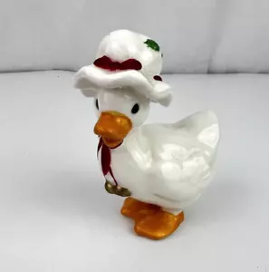 Vintage Enesco Ceramic Christmas Goose with Bonnet Figurine - Picture 1 of 6