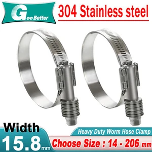 Worm Drive Hose Clips Stainless Steel Adjustable Range for Water Pipe, Plumbing - Picture 1 of 34