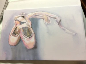 Ballerina Ballet Shoe stationary 10 Sheets & Envelopes. 9” x6” Kate Parker - Picture 1 of 3