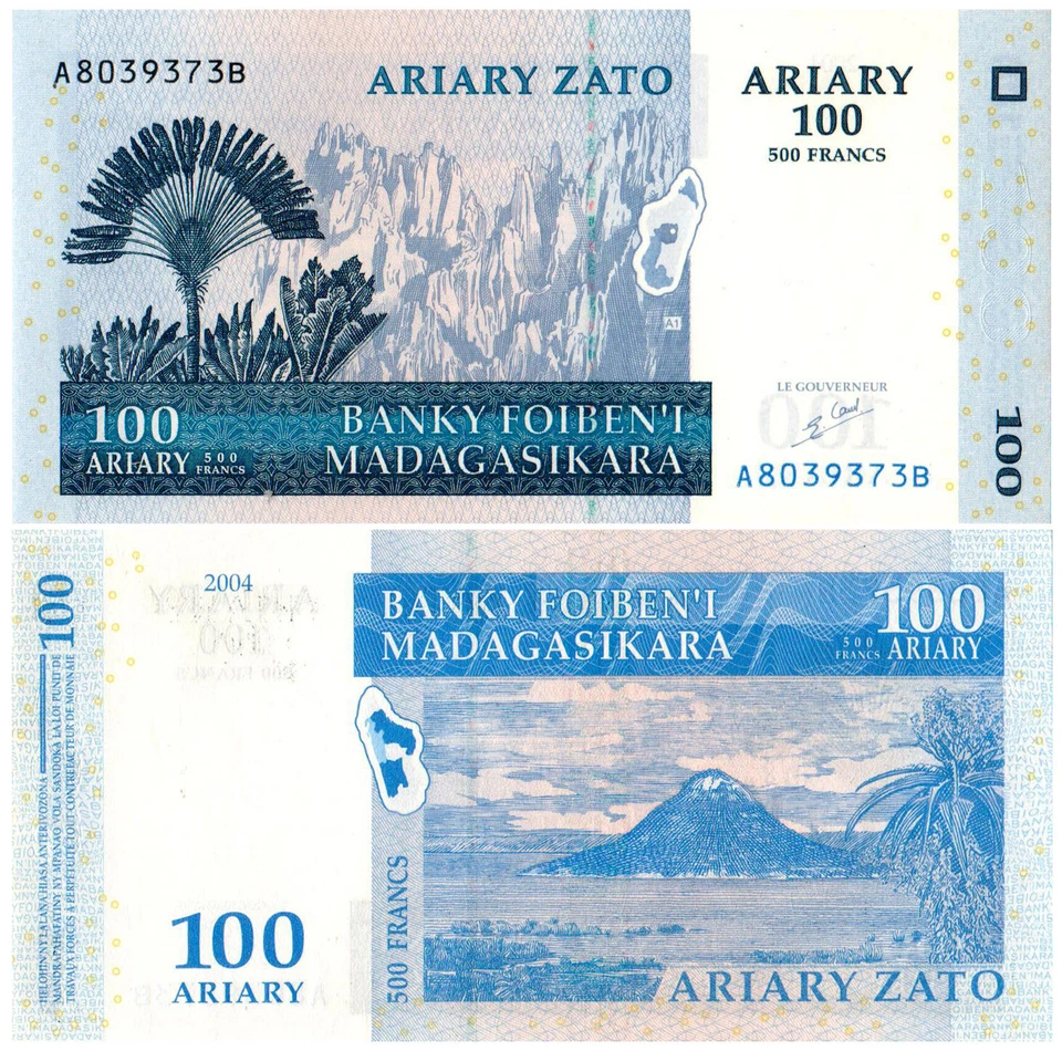 Madagascar 100 Ariary = 500 Francs P#86a (2004) Banky Foiben'i Madagasikara UNC - Image 1 of 1