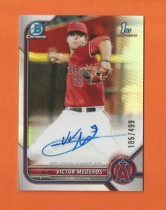 Bowman Chrome Draft 2022 primer refractor Victor Mederos automático #d 185/499 Ángeles - Imagen 1 de 2