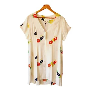 Rolla's Size 12 Milla Rose Floral Dress White Short Length Rayon/Viscose NWT - Picture 1 of 12