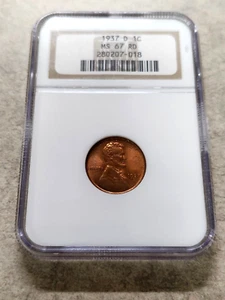 1937-D Wheat Cent - MS67RD - NGC - Rich Red Tones - Picture 1 of 4