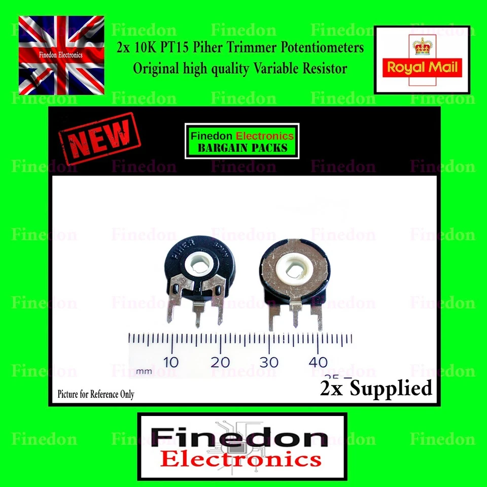 2x Piher PT15 15mm Trimmer Potentiometer Vertical 10K Variable Resistor PCB 5.3