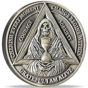 Serenity And Courage Commemorative Coin AA Sobriety Chip Medallion Recovery Gift - Picture 1 of 10
