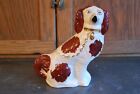 Vintage+Antique+Staffordshire+Style+Dog+Red+White+8+1%2F2%22+Tall