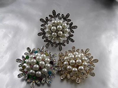  Wechsel Schmuck Edle Perlen Blüte mit Strass für Druckknopf System Schmuck  - Bild 1 von 2