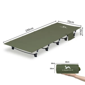 TOMOUNT Camping Cot Folding Bed Lightweight Aluminum Pole Compact Portable Green - Picture 1 of 14