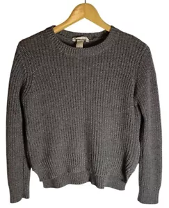 H & M Womens Gray Long Sleeve Cropped Side Zippers at Waist Sweater Size XS - Picture 1 of 6