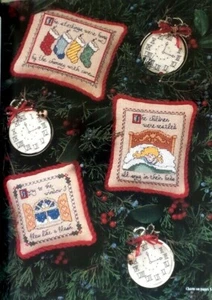 Cross Stitch Pattern NIGHT BEFORE CHRISTMAS Ornaments 11 Stocking Santa Children - Picture 1 of 7