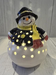 Adorable Ceramic Snowman Christmas Decor/Festive Home Decor/ Light Not Included - Picture 1 of 12