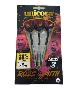 Ross Smith Darts Set 22g Stainless Steel Level 3 Unicorn Damaged Box New - Picture 1 of 2