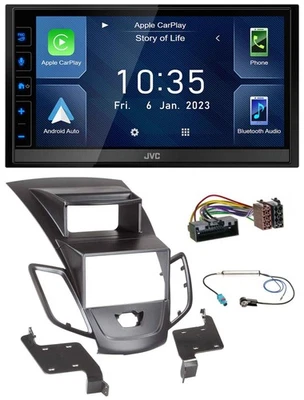 JVC DAB Bluetooth MP3 USB 2DIN Autoradio für Ford Fiesta 10-17 Display schwarz - Bild 1 von 4