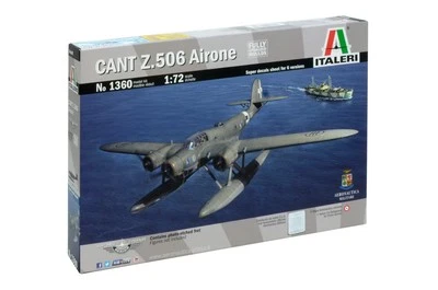 Italeri 1360 1/72 Scale Model Floatplane Kit WWII CANT Z.506 Airone w/PE Parts - Image 1 of 2