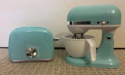 PlayGo Children's Toy Kitchen Mixer & Toaster Appliances Turquoise-They Work - Image 1 of 4