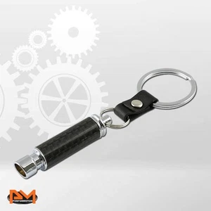 CARBON FIBER CATBACK EXHAUST MUFFLER STYLE KEYCHAIN ALLOY KEYRING KEY FOB BLACK - Picture 1 of 3