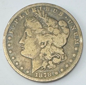 Dólar Morgan 1878-CC Carson City Mint $1 moneda antigua 90% plata EE. UU. P275 - Imagen 1 de 2