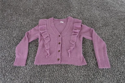 Suéter Evsie Juvenil XS Volantes Botón Cárdigan Manga Larga Tejido Suave Ligero Foto 1 de 4