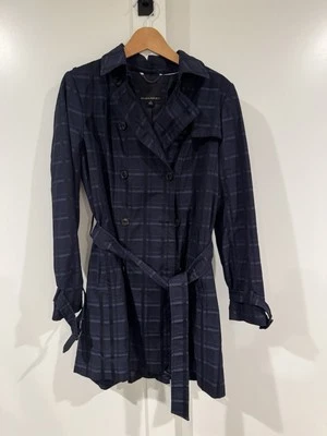 Gabardina a cuadros azul marino GAP capucha desmontable talla M Foto 1 de 3