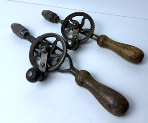 Vintage Lot (2) Egg Beater Hand Drills Unbranded - Picture 1 of 3