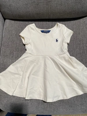 Polo Ralph Lauren Cream Poplin Fit And Flare Girls/Baby Dress Size 2/2T - Image 1 of 4