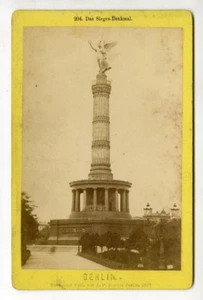 Cabinet Card 1882 Das Siegese-Denkmal JF Stiehm Berlin Germany Photograph - Picture 1 of 1