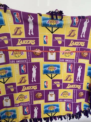 LA Lakers  Throw Blanket  Purple And Gold  Basketball Handmade Cover