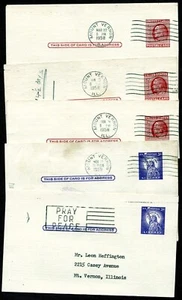 (5) 1958 POST CARDS * (3) 2 CENT / (2) 3 CENT STAMPS *SHIPS FREE* - Picture 1 of 4