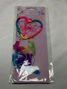 colorful heart dream catcher 10 inch feathers kids home decor - Picture 1 of 2