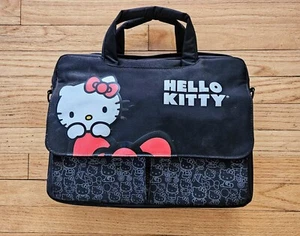 Hello Kitty Black Laptop Computer Messenger Bag 15” Travel Case CUTE! - Photo 1/2