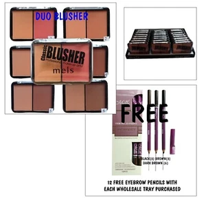 ✔ Wholesale lot 24 pc duo blusher tray great colours +12 Free Eyebrow Pencils - Picture 1 of 8