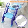 Kids Potty Training Seat With Cushion & Handles - Adjustable Anti-Slip Toilet Trainer (Blue)