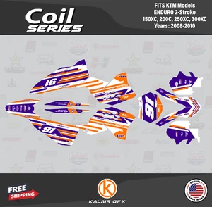 Graphics Kit for KTM Enduro 150XC 200XC 250XC 300XC 2008-2010 Coil - PURPLE - Picture 1 of 6