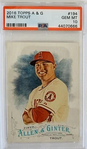 2016 Topps Allen & Ginter Mike Trout Portrait Card #194 PSA 10 Nice! - Picture 1 of 2