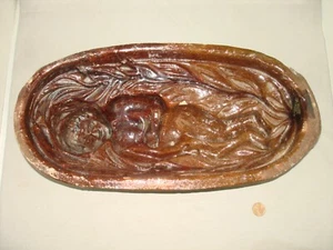Antike Keramik Rotware BABY JESUS/CHRISTKIND Kuchen/Essen Form Frankreich - 16" - Bild 1 von 6