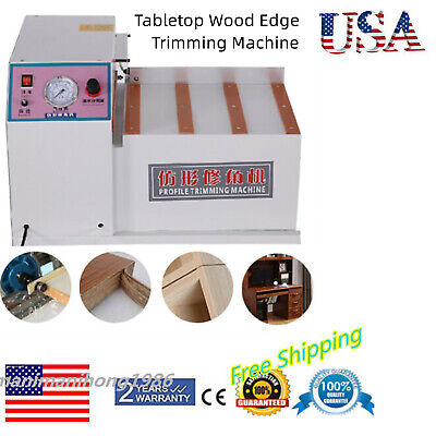 Tabletop Wood Edge Trimming Machine Electric Trimmer Beveling Chamfering Banding • 266.11$