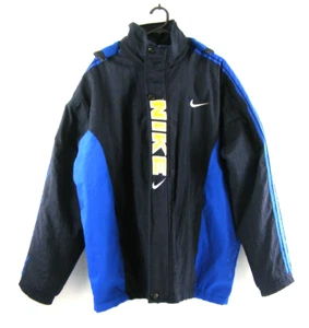 NIKE Men's Jacket Vintage 1990's Size M 90's Baggy Fit Fleece Lining Hood - Picture 1 of 11