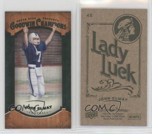 2014 Upper Deck Goodwin Champions Mini Green Lady Luck Back John Elway #45 HOF