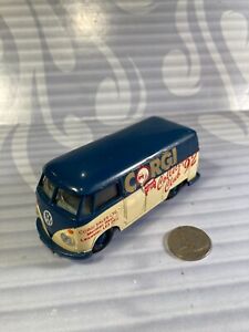 Corgi Toys  = Volkswagen Type 2 Bus = Blue & Tan , corgi collector club `92