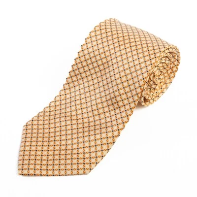 Brioni Pale Yellow Geometric Patterned Tie 14757 - Image 1 of 3