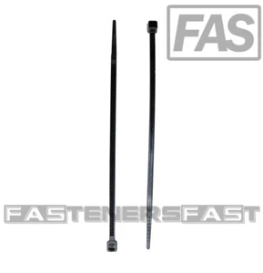 (1000) Fascette per Cavi 4" (Larghezza 0,095) Fascette a Cerniera Alta Resistenza UV 18# Tensione Nero - Foto 1 di 4