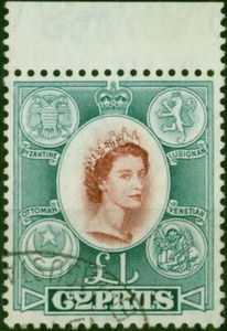 Zypern 1955 £1 Brown-Lake & Slate SG187 sehr guter Zustand - Bild 1 von 1